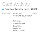 Transaction on credit card I didint note anyone click on or pick