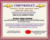 I got Emil.about your is won the Chevrolet car &2.35 crores,from from UK promotion world wide awardes