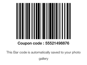 Coupon code showing redeemed