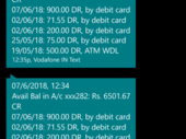 deduction of amount from debit card