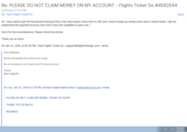 Cancellation of my inital payment for airline ticket