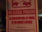 wrong grammar no parking sign