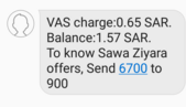 VAS charge 0.65 deduction