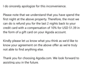 Agoda provide false information and didn’t solve the problem for customer