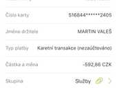 my account was read 592 CZK without my consent