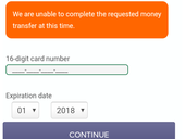 Can't receive funds from card-to-cars