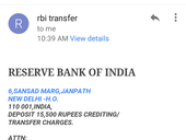 Fund transfer of 15500rs