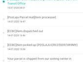 Parcel stuck at poslaju parcel hub