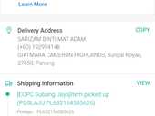 Parcel belum out for delivery