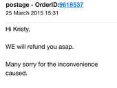 Re: refund not refunded